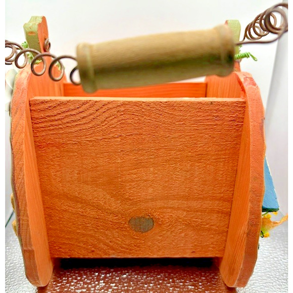 Vintage Fall Decor Wood Basket Hand Crafted - Picture 4 of 8